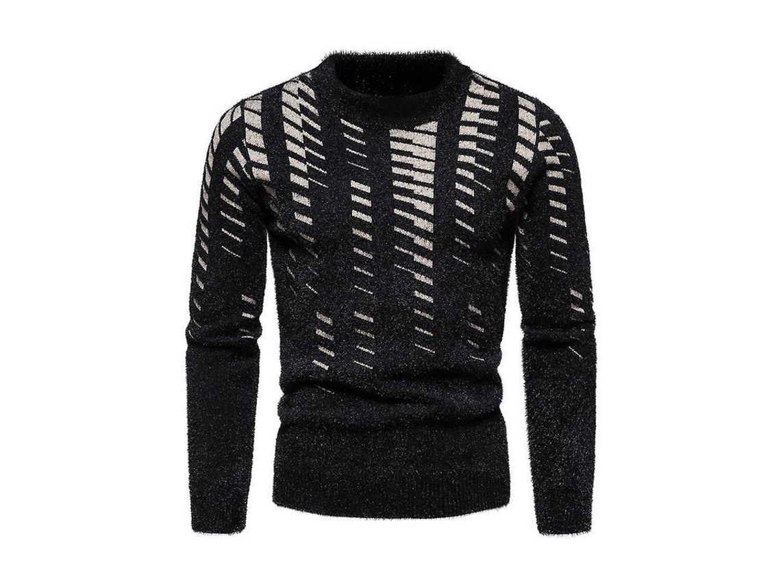 2026-jersey Hombre De Manga Larga Cuello Redondo Ajustado Tejido Casual Para Invierno Calientito