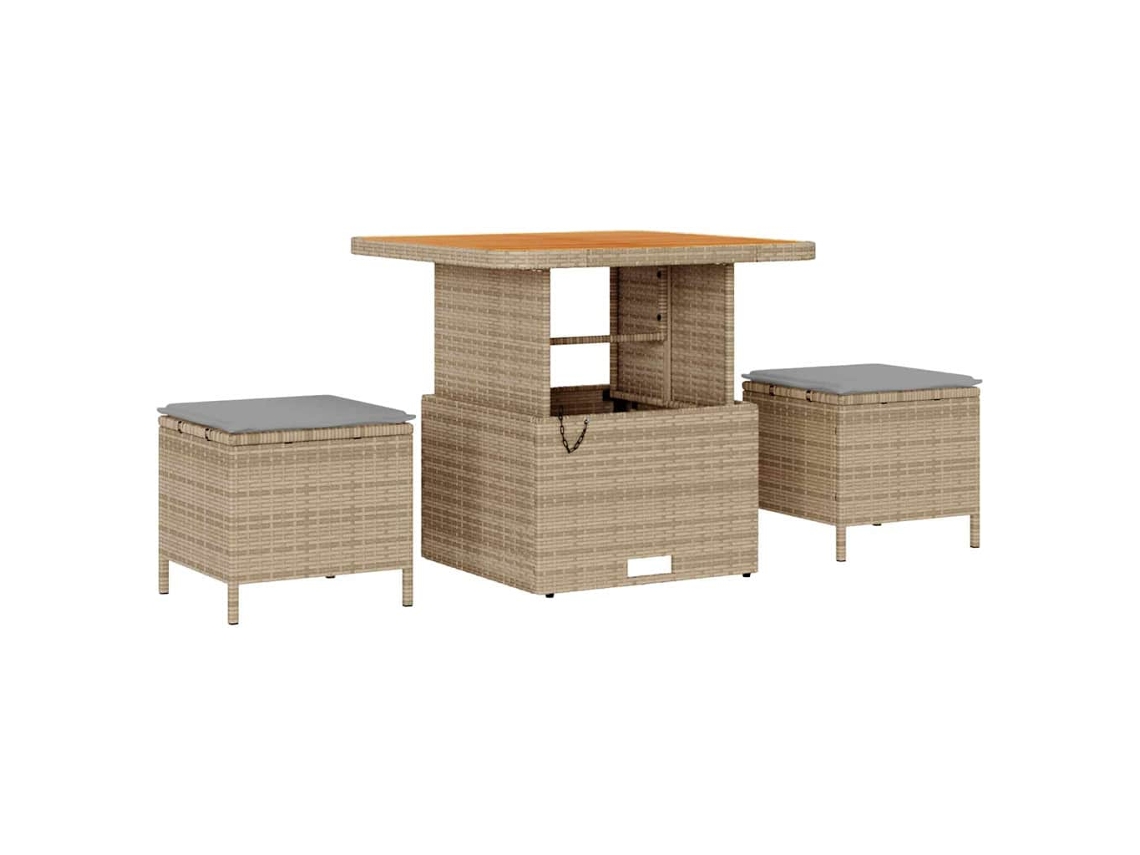 Maison Exclusive - Conjunto de sofás de jardín de 9 piezas en beige y gris claro