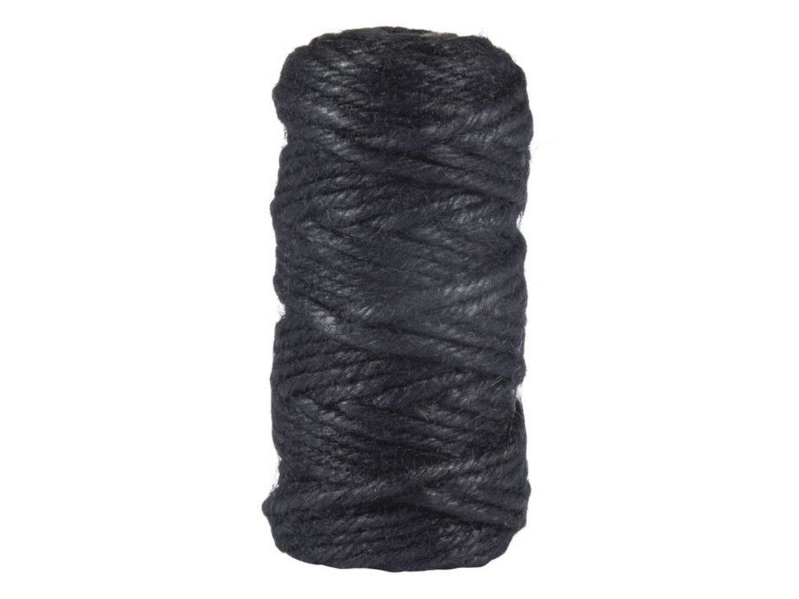 Cuerda de yute de 6 cabos, Ø 6 mm, negra, carrete de 35 m, Rayher