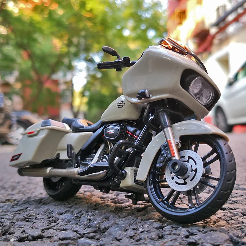 (amarillo) Modelo De Motocicleta De Aleación A Escala 1:18 Con Amortiguador, Juguete Coleccionable