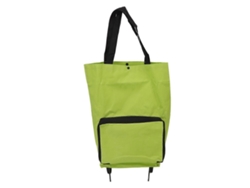 Carrito de compras plegable con ruedas, bolsa de almacenamiento de tela multifuncional, bolsa de compras portátil verde. GOKOCO