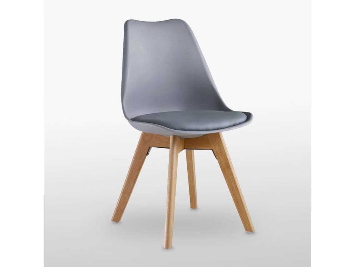 Cadeira de Jantar LIFE INTERIORS (83 x 44 x 48 x 46 - Couro Sintético - Cinzento)