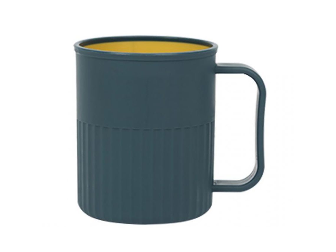 Portacepillos con mango, vaso para cepillos de dientes, base antideslizante, vasos de plástico para cepillos de dientes, azul oscuro