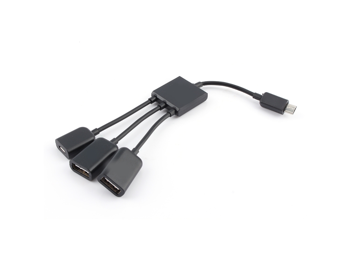 Cable Otg Multifuncional De Uno A Tres De Samsung Compatible Con Interfaz Micro Usb Para Conexión De Expansión De Múltiples Dispositivos