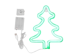 Letrero De Neón Navideño Con Forma Árbol Navidad, Luz Usb Decorativa Para Escritorio O Pared.