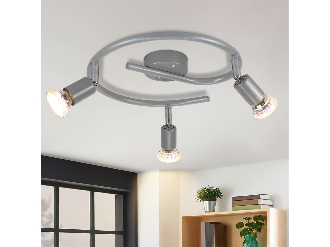 Lámpara de techo LED ajustable GU10, focos de techo de 3 bombillas para sala de estar, estilo industrial, Nettlife