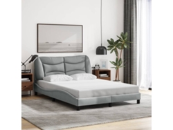 Cama Sin Colchón Tela Gris Claro 140x200 Cm