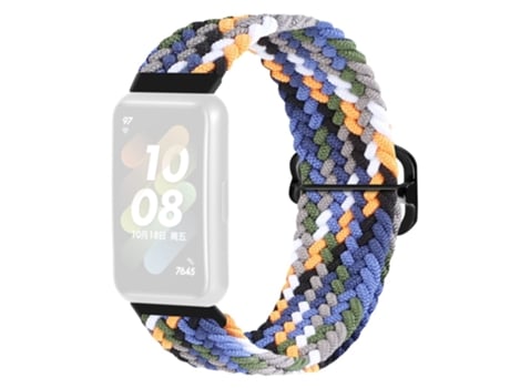 Correa de tela tejida hebilla trenzada para Huawei Band 7 - mezclilla