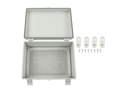 Veloriskku-Box, resistente al agua, para exteriores, IP67, ABS gris, 15,7 x 11,8 x 6,7 pulgadas, con tapa abatible para jardín.