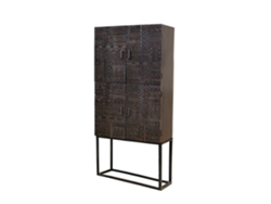 Vitrina madera de mango y patas de metal en nogal oscuro Marrón.GINER Y COLOMER 176x40x90