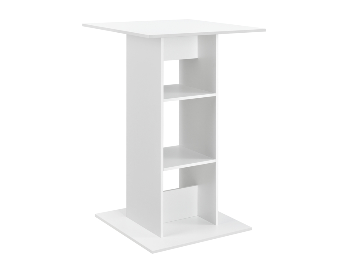 Mesa de Bar Visby con 3 estantes aglomerado 70 x 70 x 110 cm - Blanco EN.CASA