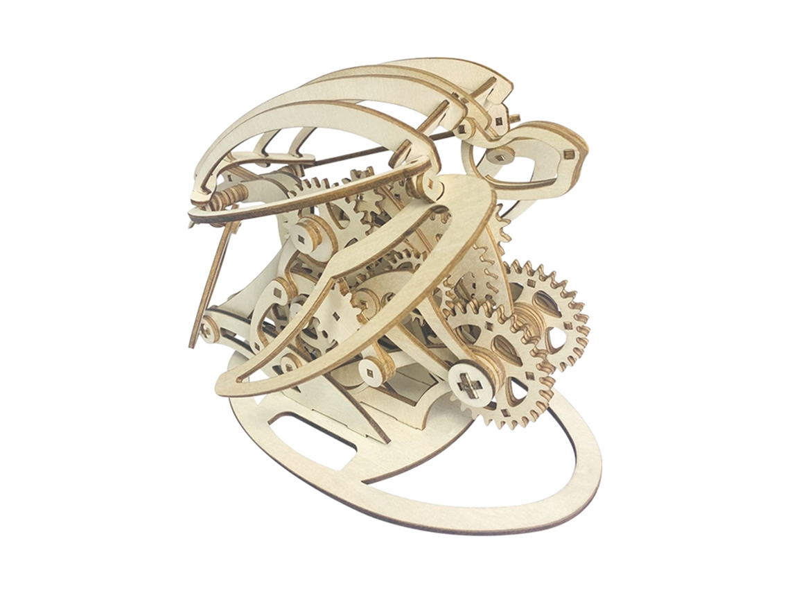 Modelo de madera 3D, diseño de tortuga mecánica. 200 piezas. DAM