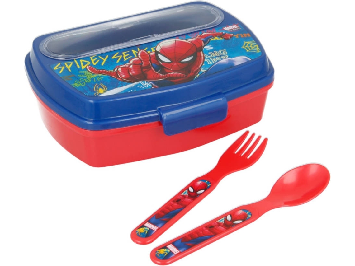 Lonchera SPIDERMAN (Rojo - Plástico - 6.6 x 17.2 x 13.6 cm)