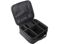 Neceser De Viaje Portátil Con Separadores Ajustables, Color Negro, Neceser De Cosméticos, Organizador De Herramientas.