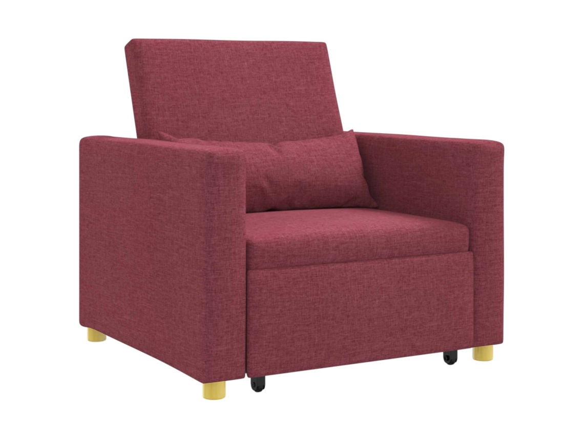 Maison Exclusive - Cama Sofá Desplegable Individual Con Rueda Rojo Vino Tinto Tela