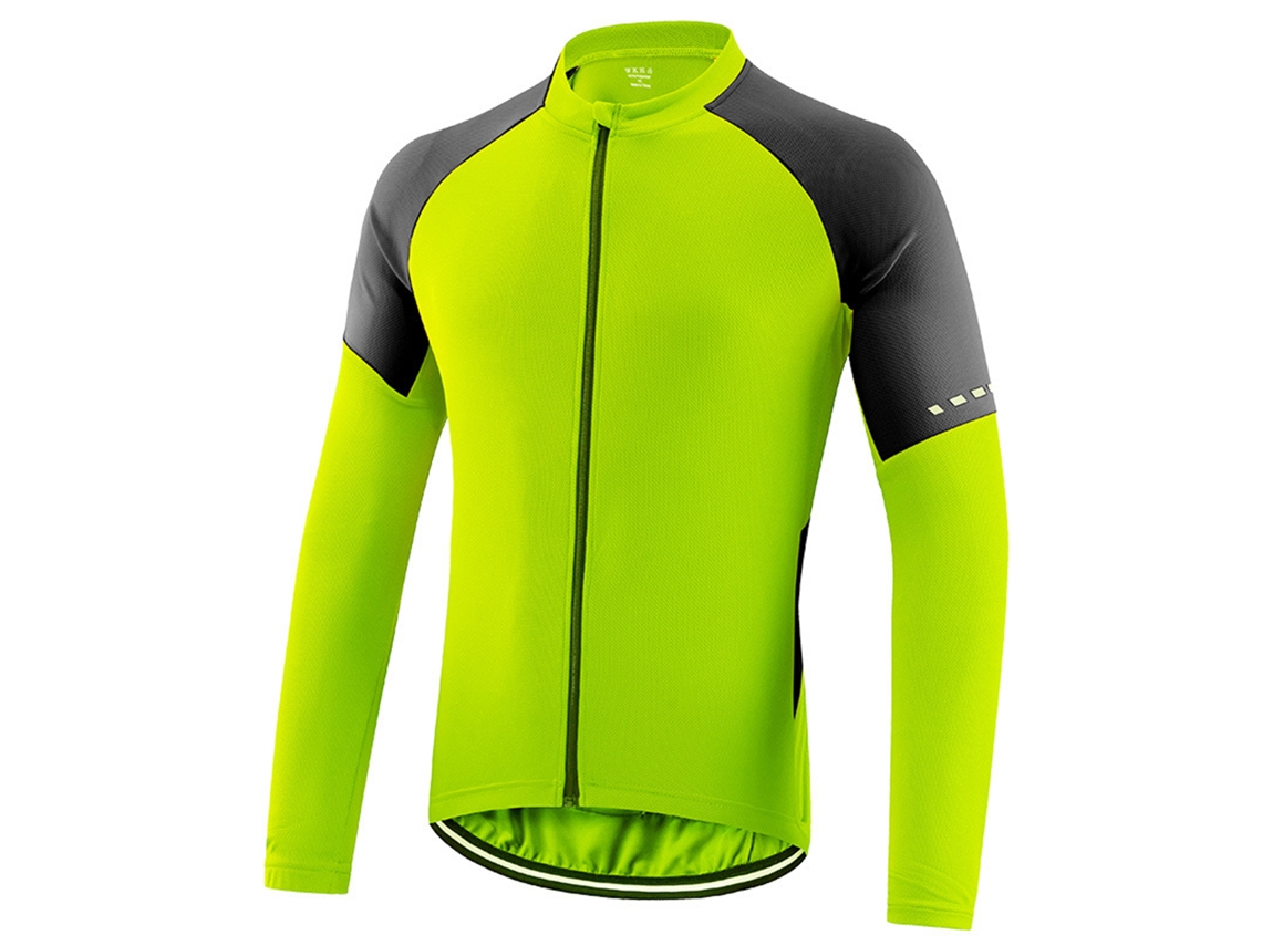 2026-jersey De Ciclismo Básico Para Hombres Manga Larga Cremallera Completa Con Tiras Reflectantes Ligero Y Transpirable