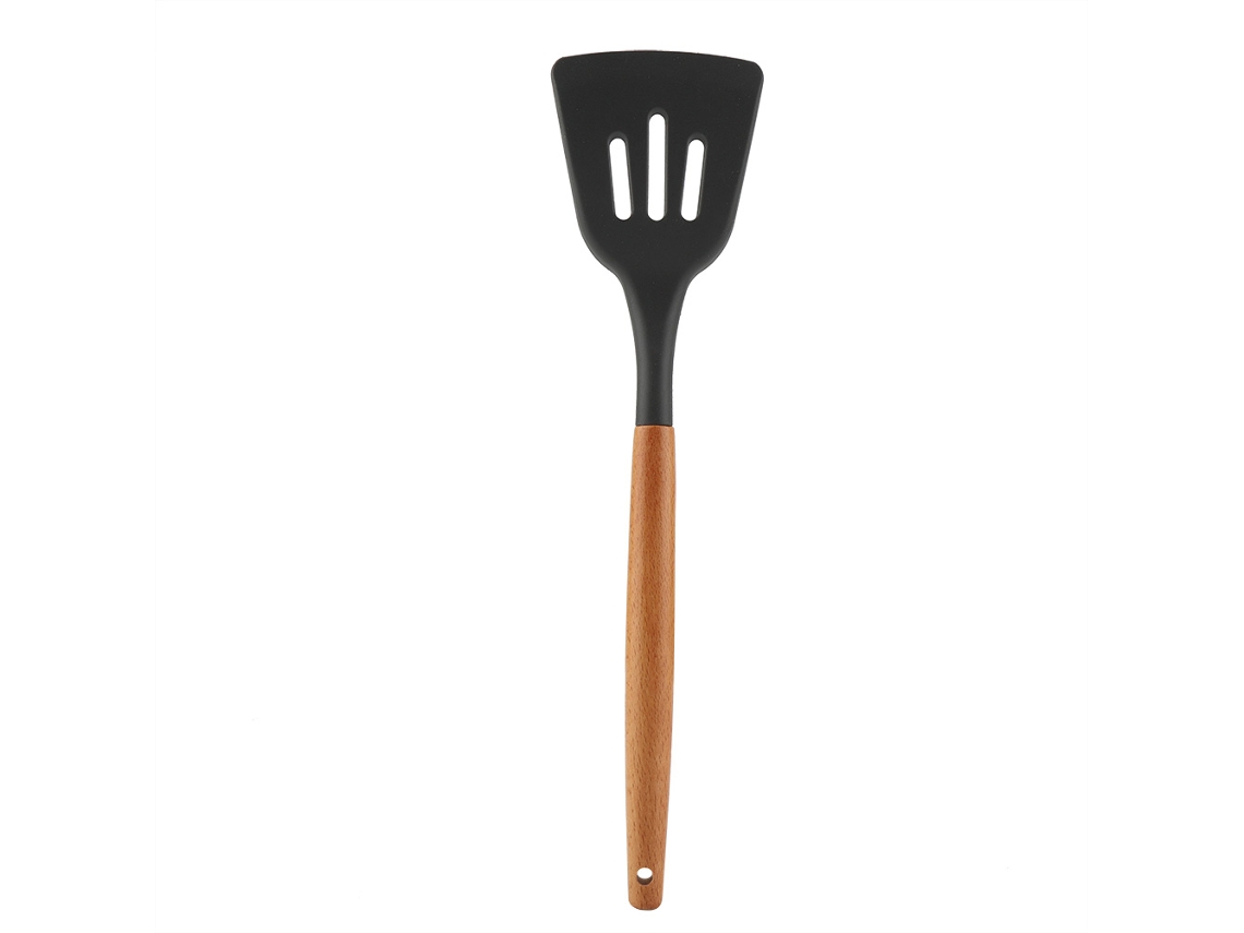Utensilio De Cocina De Silicona Con Mango De Madera, Herramienta De Cocina (espátula Para Extraer Agua)