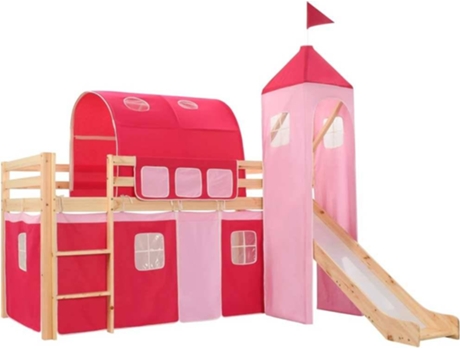 vidaXL Estructura de cama infantil con tobogán y escalera pino 208x230cm