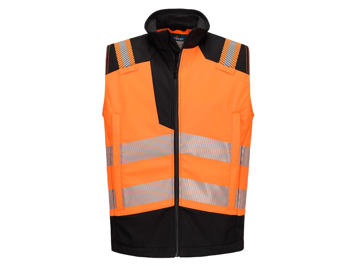 Chaleco Softshell Ignífugo Alta Visibilidad Modaflame | Fr Naranja/negro / Xxxl