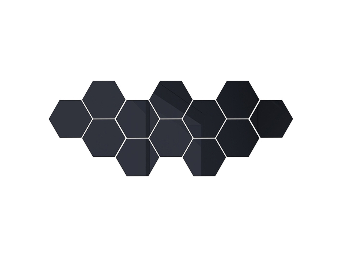 24 piezas de adhesivos de pared en formato de colmena, decoración para habitación o sala (azul y plateado, 126x110x63 mm) Kofihety