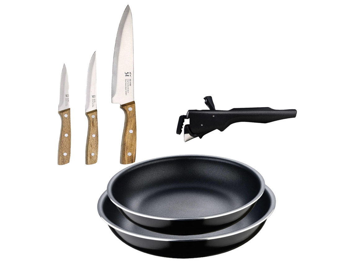 Sartenes Ø22ø26cm Inducción Clickcook Y Cuchillos De Cocina