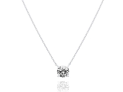 Collares Colgantes Delgados De Oro 14k Plated Con Cristal Zirconia Cubica Plata