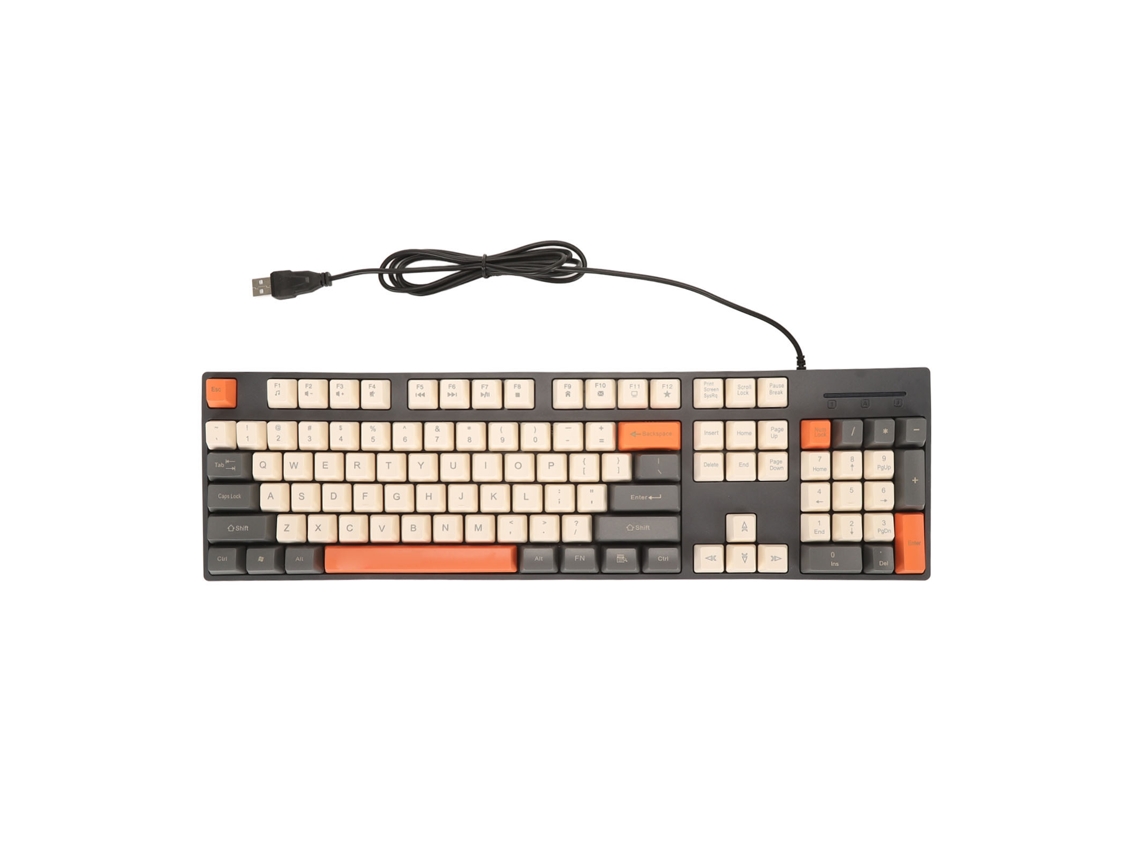 Teclado Gamer Fio 104 Teclas Usb 3 Cores Cute Compatível Windows Os X Cinza