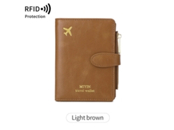 Funda para pasaporte RFID con tarjetero, unisex, diseño acolchado, rosa suave, Hexinyigjly