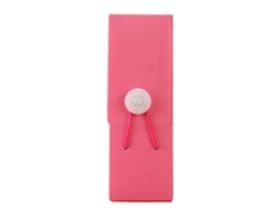 Estuche para lápices Baok-Pink de plástico con una carita sonriente, correa elástica y hebilla, diseño creativo en forma de torre para la escuela.