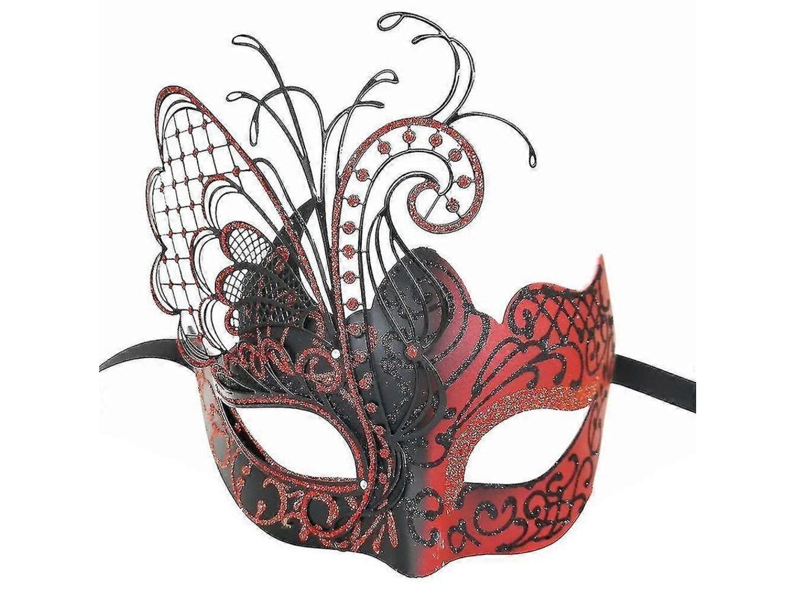 Fasst Máscara de Metal com Borboleta, Strass, para Festa, Disfarces, Carnaval, Mardi Gras e Casamentos