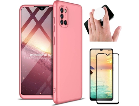 Carcasa, Protector y Popsocket Samsung A31 Slim armor 360º Rosa
