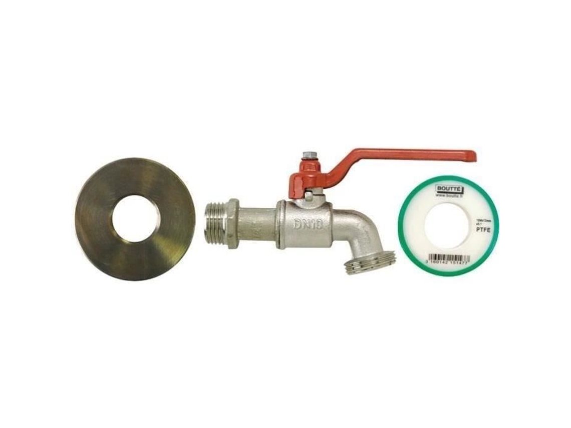 Kit Adaptador De Tanque Boutte 1000 L Conexión 60 Mm Gris Latón, Teflón
