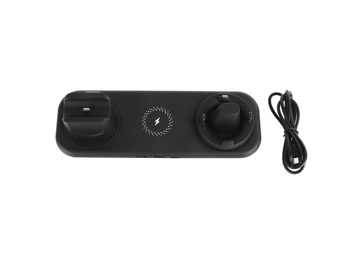 Cargador Inalámbrico 3 En 1 Para Múltiples Dispositivos, Carga Rápida, Negro Obsidiana
