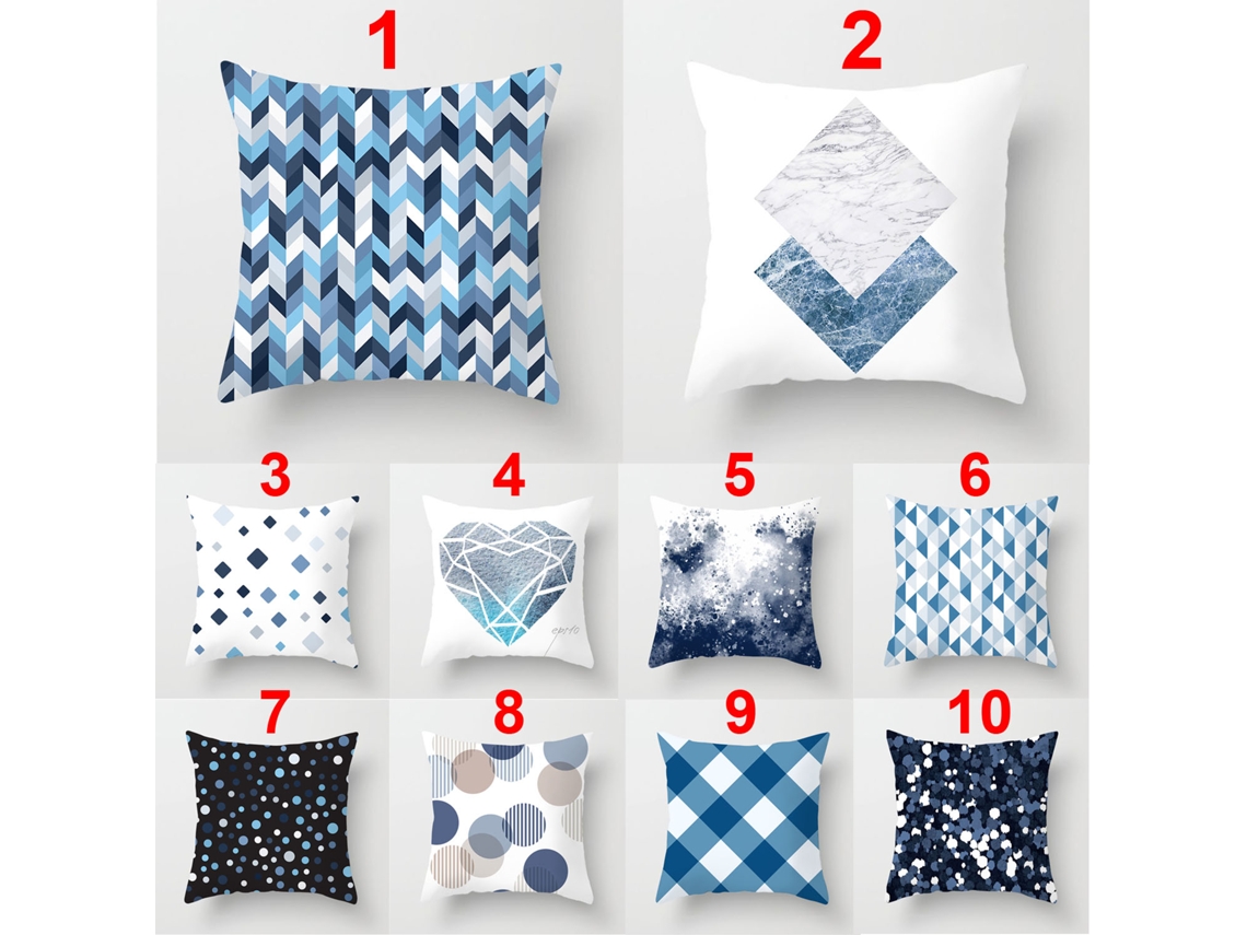 Serie de Funda Decorativa de Almohada Geometría Azul Girasol