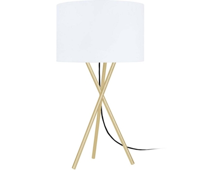Lámpara de Mesa TOSEL Midgard (Oro Cilíndrico, Blanco - E27 - Máx. 40W - Metal)