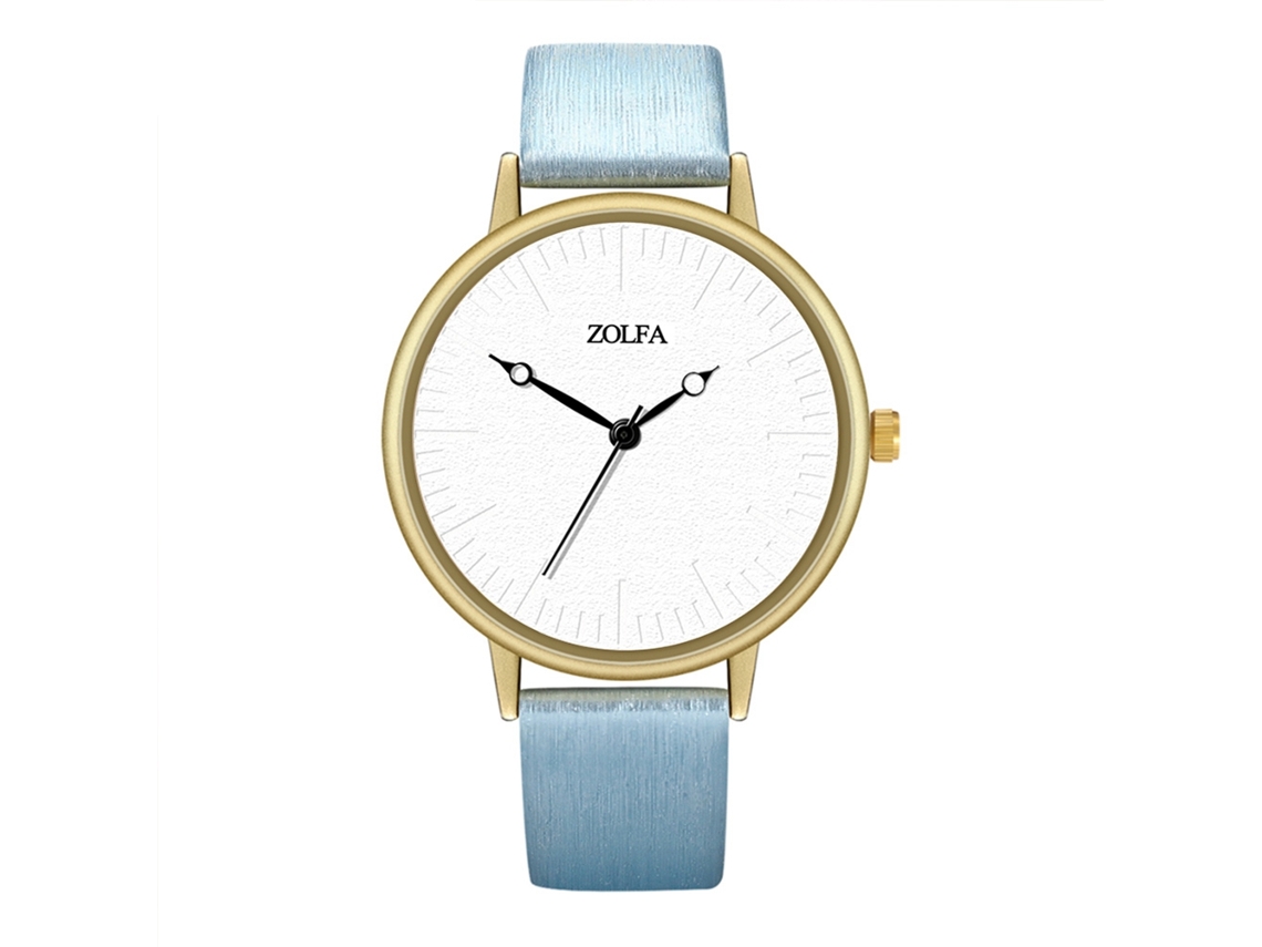 Reloj De Pulsera De Cuarzo Para Parejas Con Correa De Pu Azul Para Mujer Y Hombre.