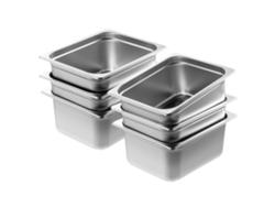 Juego de 6 recipientes de acero inoxidable Gn 1/2, 14,8 cm de profundidad para hornos y baños maría Tekmaquinas