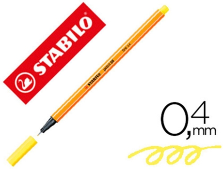 Marcador Stabilo Ponta de Fibra Point 88 Amarelo Limão 0.4 mm