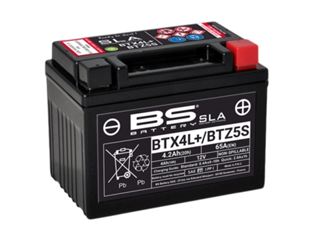 Batería de moto BS Battery SLA BTZ5S / BTX4L+ - C (10H-R) - C (20H-R)