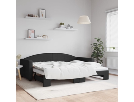 VIDAXL Sofá cama nido tela negro 90x200 cm
