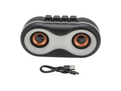 Caixa De Som Bluetooth Portátil Mini Com Luzes Rgb Subwoofer Sem Fio Duplo Para Exterior Preto