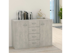 Aparador De Madera Contrachapada Gris Hormigón 88x30x65 Cm