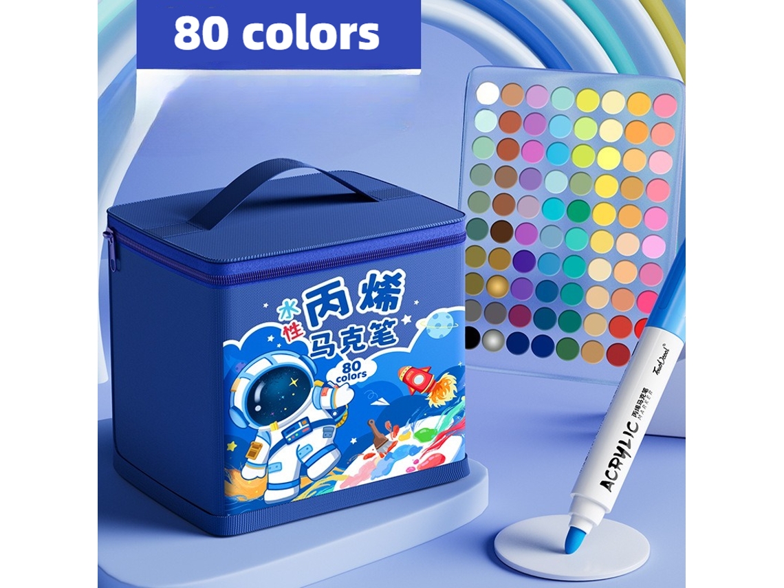 Bolígrafo de tinta acrílica para arte infantil, bolígrafo de dibujo DIY, 80 colores Digitallab (astronauta)