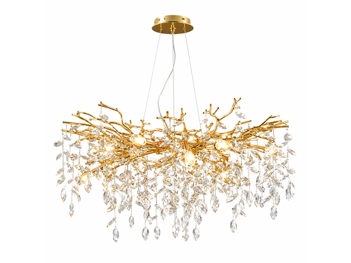 Lámpara De Techo De Cristal Pibaogu Asled-498 (dorado)