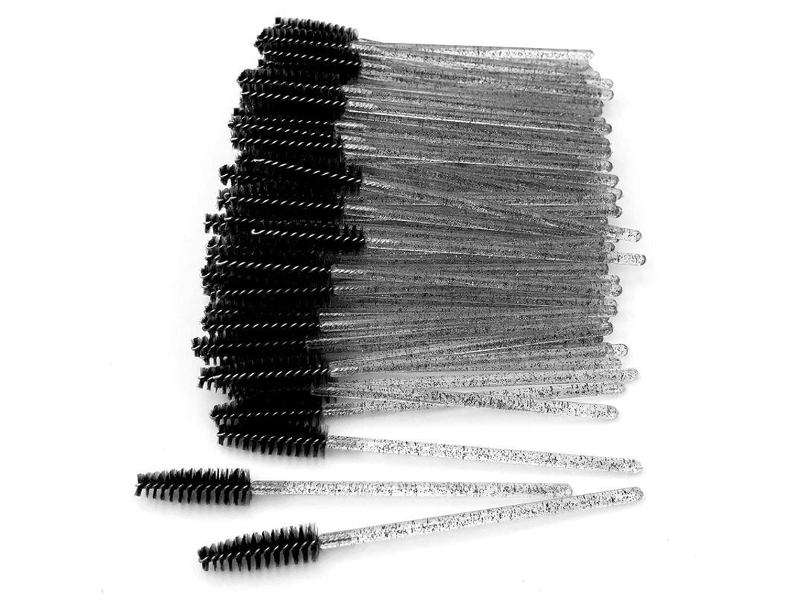 50 Cepillos Desechables Para Pestañas Y Cejas, Aplicadores De Rímel, Herramientas De Maquillaje (negro)
