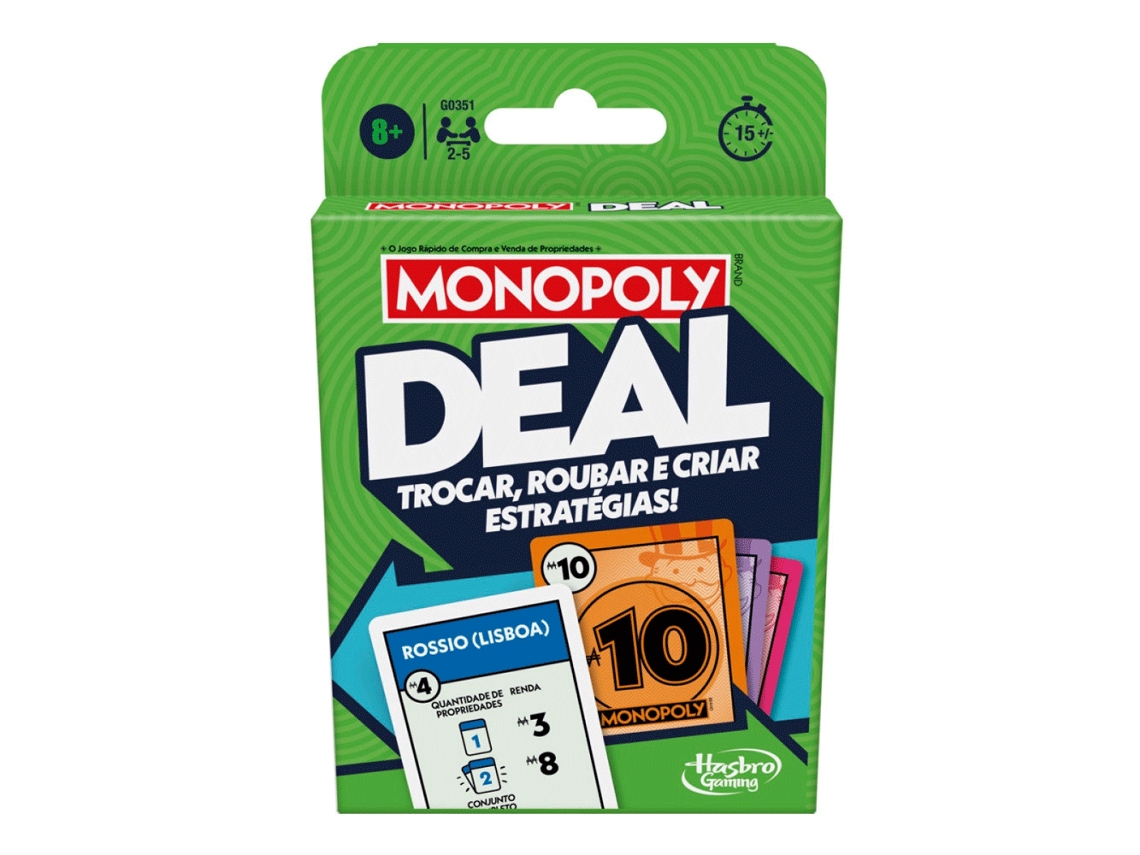 Juego de Cartas MONOPOLY Deal Versión Portuguesa