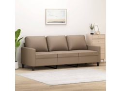Sofá De 3 Plazas | Sofá De Salón | Sofá De Descanso De Cuero Sintético Color Capuchino 180 Cm