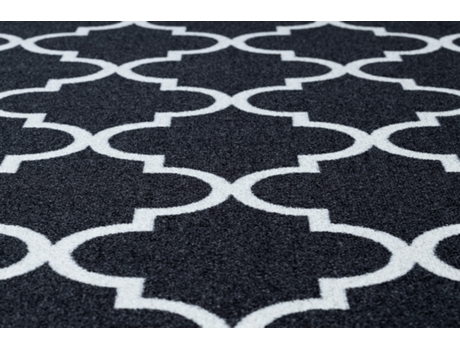 Alfombra de Pasillo con Refuerzo de Goma Enrejado Trébol Marroquí Negro Trellis 57 cm 30350