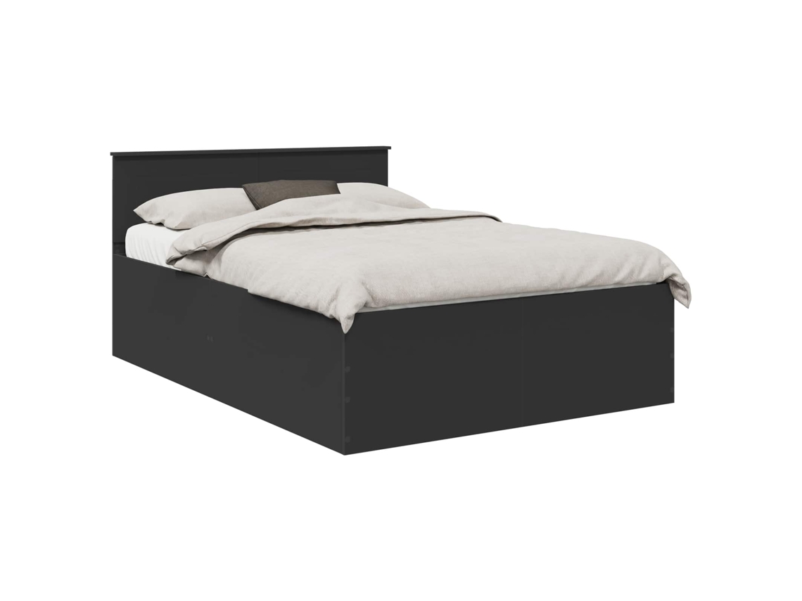 Maison Exclusive - Estructura De Cama Negro 150 X 200 Cm Madera De Ingeniería