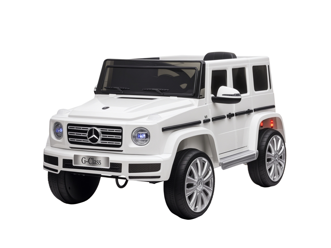 Coche Eléctrico Infantil Benz G500 De 12 V Con Mando A Distancia Y Música, Color Blanco.